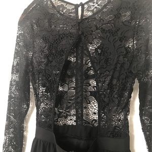 Nasty Gal long black dress laced in the front